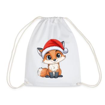 Fuchs Weihnachten Süß Niedlich Xmas Weihnachtlich - Turnbeutel - Weiß - Vorne