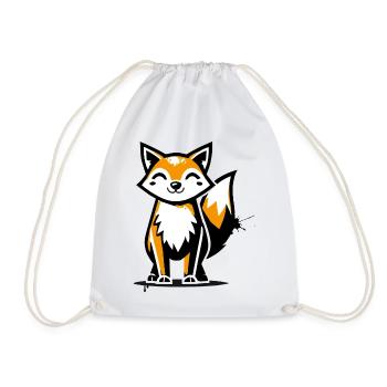 Moderner Fuchs im Stencil Graffiti-Design - Turnbeutel - Weiß - Vorne