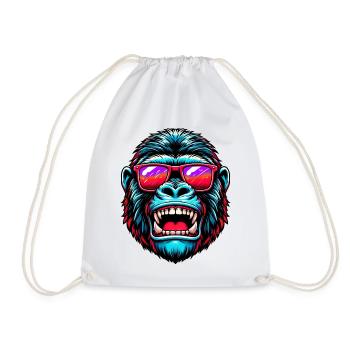 Gorillas with sunglasses - Drawstring Bag - white - Front