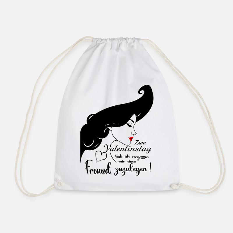 Valentine's Day not a friend - Drawstring Bag - white
