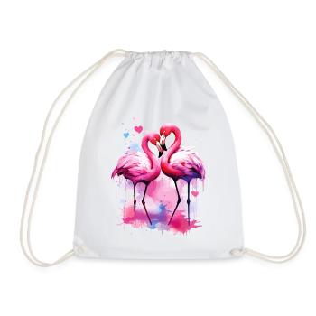 Flamingo Love Coeur Oiseau Exotique Été Rose - Sac de sport léger - blanc - Devant