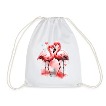 Flamingo Love Coeur Oiseau Exotique Été Rose - Sac de sport léger - blanc - Devant