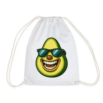 Coole Avocado mit Sonnenbrille Sommer Veggie Spaß - Turnbeutel - Weiß - Vorne