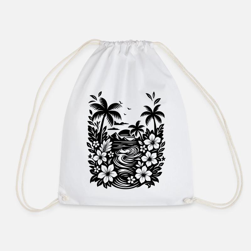 Vacances Plage et palmiers - Sac de sport léger - blanc