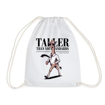 Taller Than Your Standards Giraffe - Drawstring Bag - white - Front