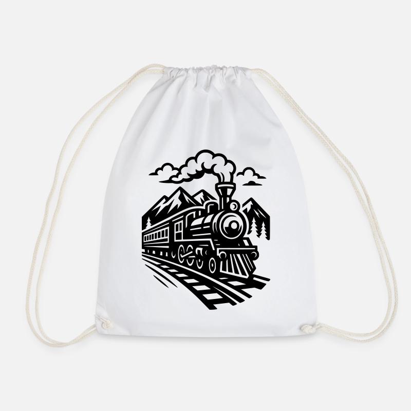Locomotive - Drawstring Bag - white