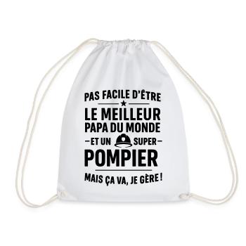Pompier – Super Papa Pompier - Sac de sport léger - blanc - Devant