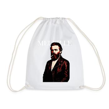 Portrait en cuir Herman Melville Noir - Sac de sport léger - blanc - Devant