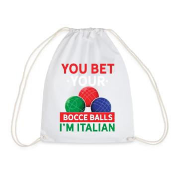 Funny Italian Bocce Ball Player Sports Design - Turnbeutel - Weiß - Vorne