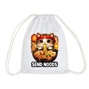 Ramen Katze Send Noods - Turnbeutel - Weiß - Vorne