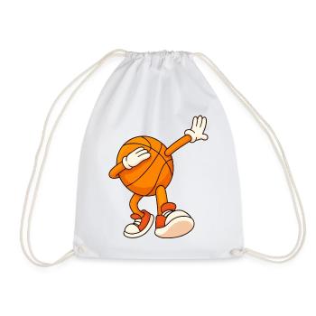 Mascotte de basket-ball : dunks - Sac de sport léger - blanc - Devant