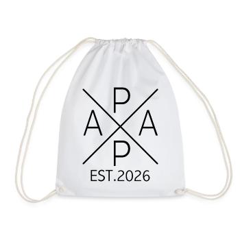 Papa 2026 Papa seit 2026 Papa Est 2026 - Turnbeutel - Weiß - Vorne