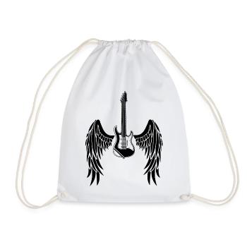 Guitare ailée noire - Sac de sport léger - blanc - Devant