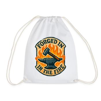Forged in Fire Resilience and Brute Force - Drawstring Bag - white - Front