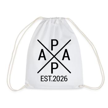 Dad 2026 Pregnancy Announcement Cross - Drawstring Bag - white - Front