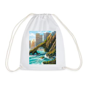 Rocky Arch and Urban Coast - Drawstring Bag - white - Front
