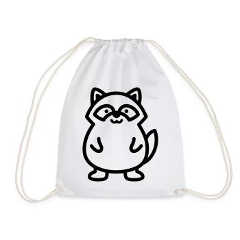 raton laveur - Sac de sport léger - blanc - Devant