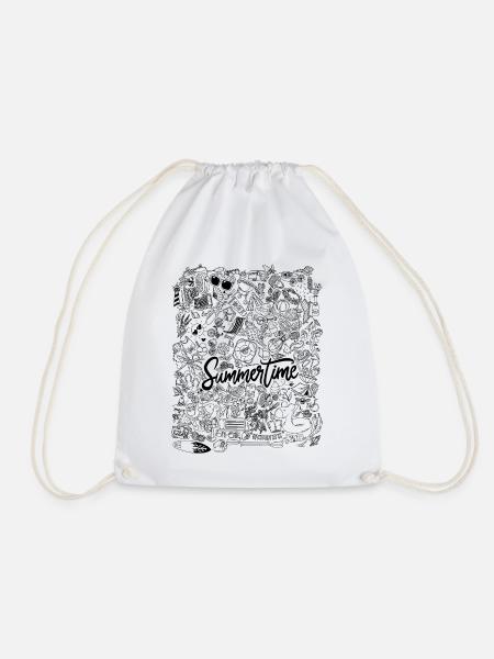 Summertime - Drawstring Bag - white