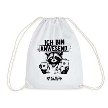 Lustiges Waschbär Pflege Humor Geschenk - Turnbeutel - Weiß - Vorne