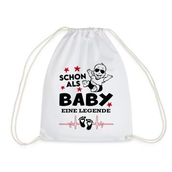 Schon als Baby eine Legende Säugling Strampler - Turnbeutel - Weiß - Vorne