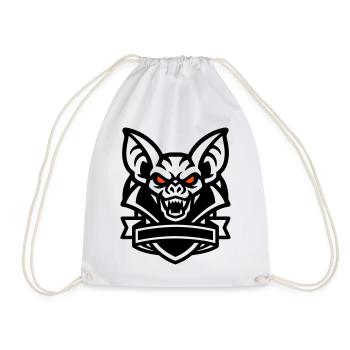 Fledermaus Maskottchen Logo - Turnbeutel - Weiß - Vorne