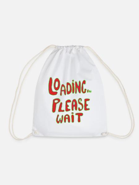 Lädt bitte warten Neon Retro Text - Turnbeutel - Weiß
