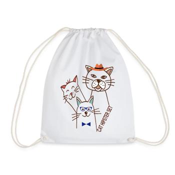 Katzen Trio  - Turnbeutel - Weiß - Vorne
