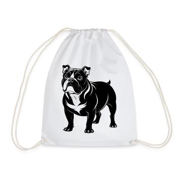 English Bulldog - Drawstring Bag - white - Front