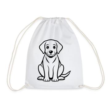 Labrador Puppy - Drawstring Bag - white - Front