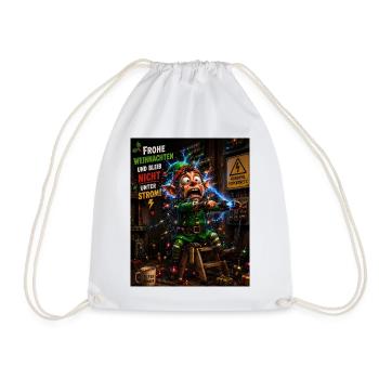 Stromschlag Elf Frohe Weihnachten Chaos Humor - Turnbeutel - Weiß - Vorne
