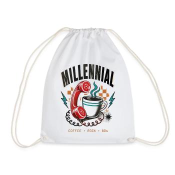 Millennial Café Rock 80er - Turnbeutel - Weiß - Vorne