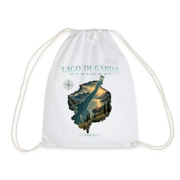 Gardasee Lago di Garda Italien Reise See Retro - Turnbeutel - Weiß - Vorne