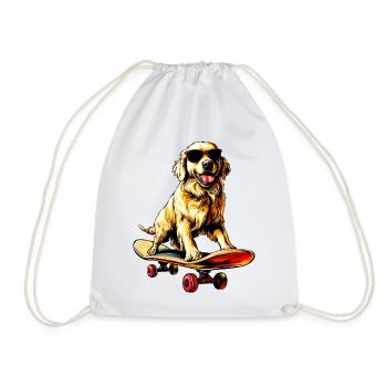Golden Retriever Skater - Turnbeutel - Weiß - Vorne