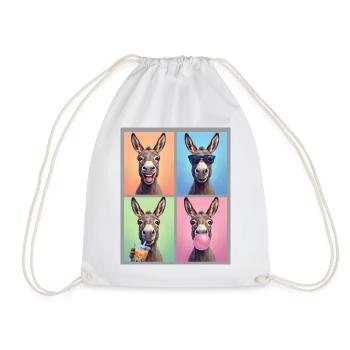 Donkey Esel - Turnbeutel - Weiß - Vorne