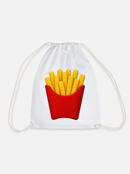 Pommes Frites Cartoon Muster - Turnbeutel - Weiß