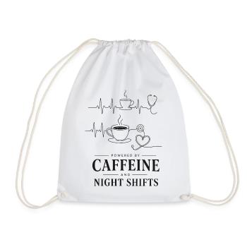 Kaffee Herz Nacht Schicht - Turnbeutel - Weiß - Vorne