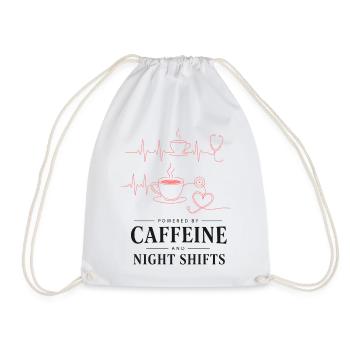 Kaffeeherz Nachtdienst Design - Turnbeutel - Weiß - Vorne