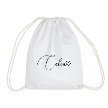 Celia Nom Prénom Fille - Sac de sport léger - blanc - Devant