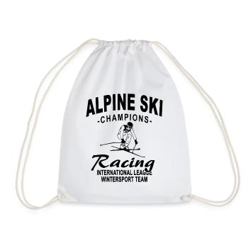 Ski alpin - ski alpin - slalom - skieurs - Sac de sport léger - blanc - Devant