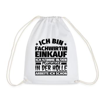 Fachwirtin Einkauf Geschenk lustig Himmel Hölle - Turnbeutel - Weiß - Vorne