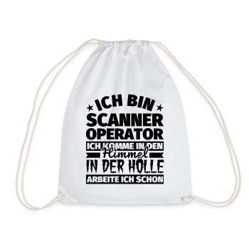 Scanner Operator Geschenk lustig Himmel Hölle - Turnbeutel - Weiß - Vorne