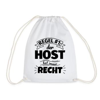 Host Geschenke – Hat immer Recht - Turnbeutel - Weiß - Vorne