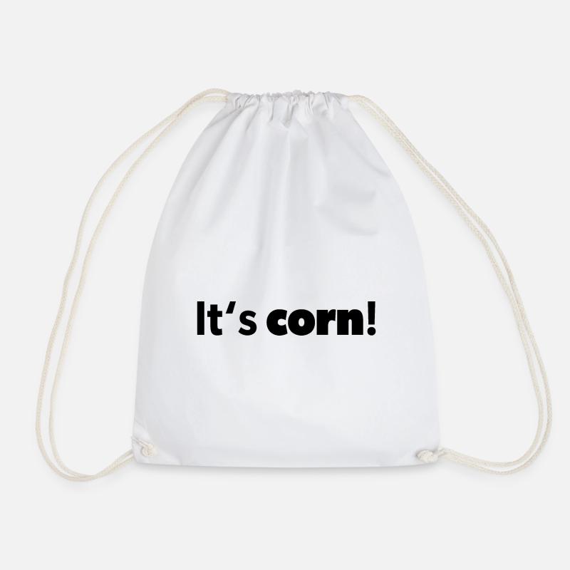 "It's corn! Design in schwarz - Turnbeutel - Weiß