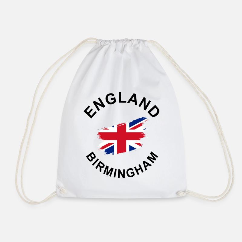 England Birmingham - Drawstring Bag - white