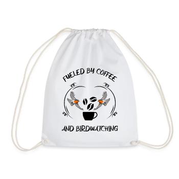 Bird Watching Bird Watching Birding Coffee - Drawstring Bag - white - Front