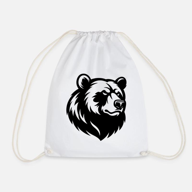 Angry Bear Head - Turnbeutel - Weiß
