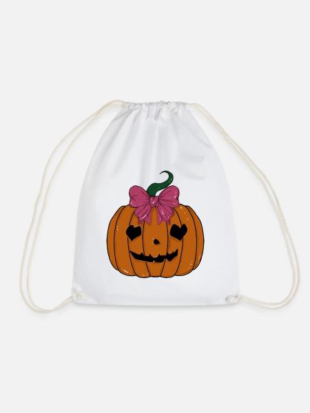 Halloweenkürbis - Turnbeutel - Weiß