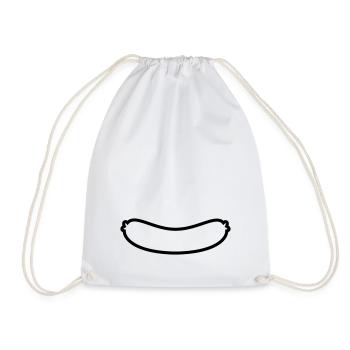 Sausage Outline - Drawstring Bag - white - Front