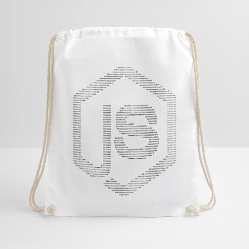 JavaScript Node.js ASCII-Logo (schwarz) Turnbeutel