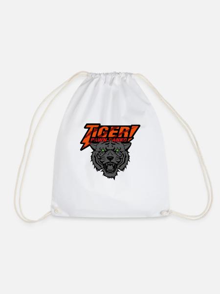 Tiger Pawn Panko orange - grey - Drawstring Bag - white